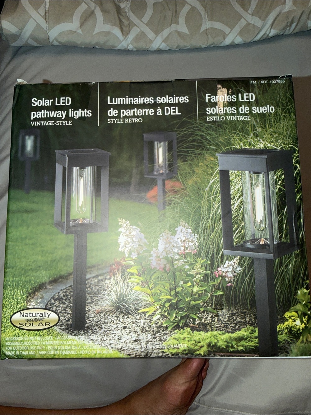 Vintage-Style Solar Pathway Lanterns in Black -